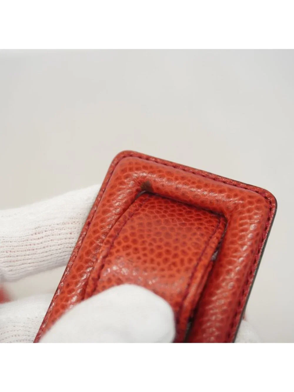 Chanel Waist Bag Quilted Caviar Leather Red Gold